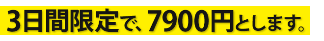 3日間限定で7900円とします。