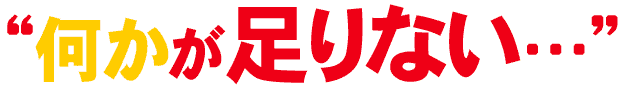 “何かが足りない…”